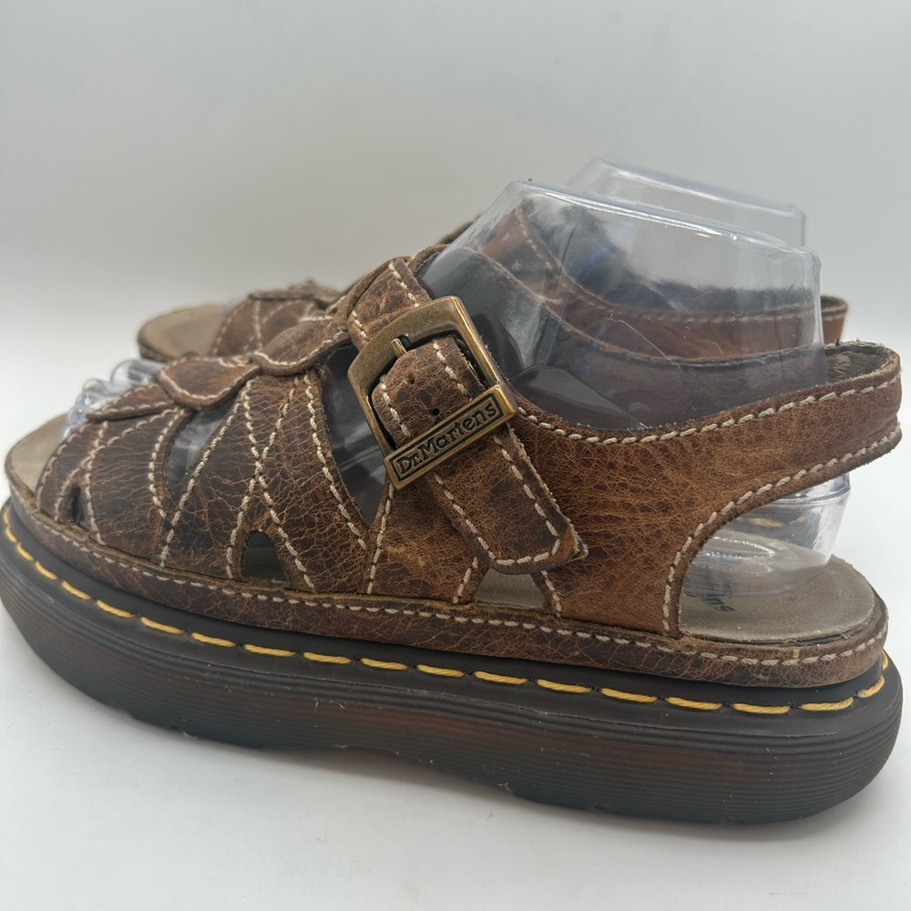 Vtg Dr. Martens Sandals Twist Fisherman Platform Women’s 8 & 9 Brown 90’s Grunge - Picture 5 of 13